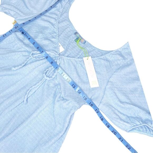 Good Luck Gem Puff Sleeve Mini Dress in Soft Blue - Picture 2 of 12